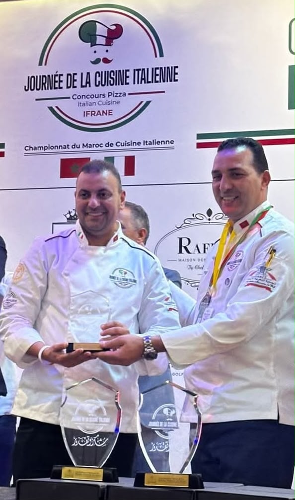 Chef Rachid Ahram receiving an award