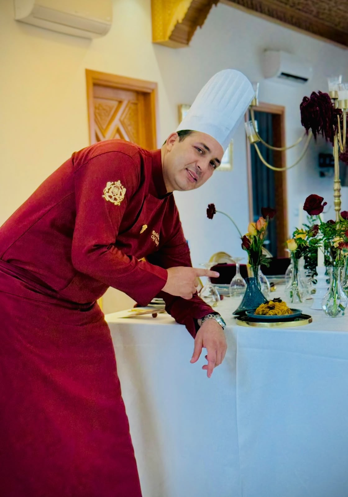 Chef Rachid Ahram preparing food