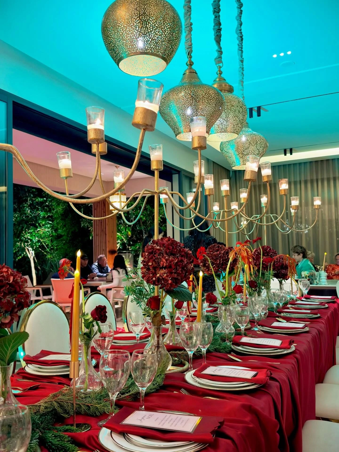 Wedding reception table setting in Marrakech